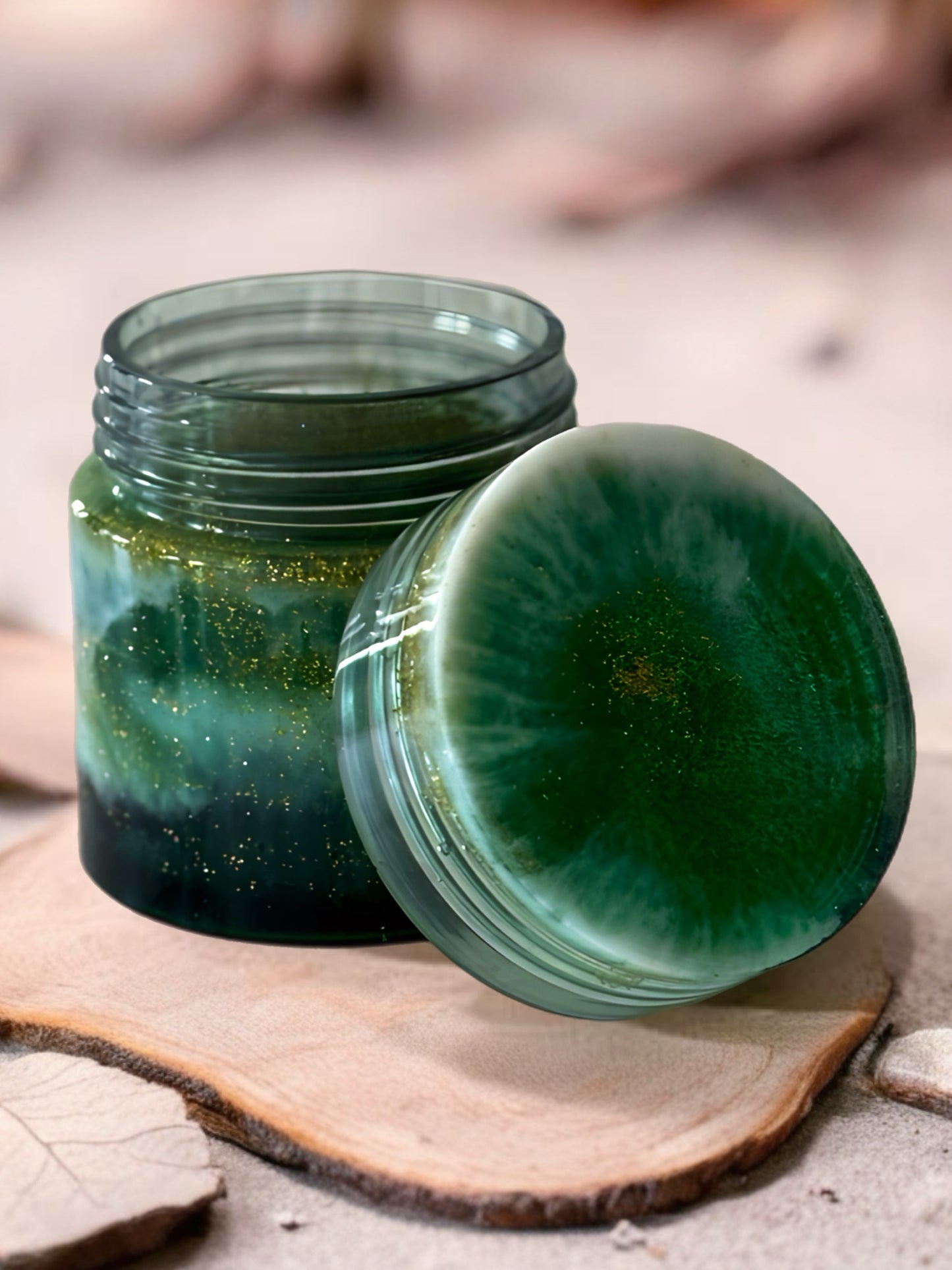 Enchanted Forest resin jar with high-gloss finish
