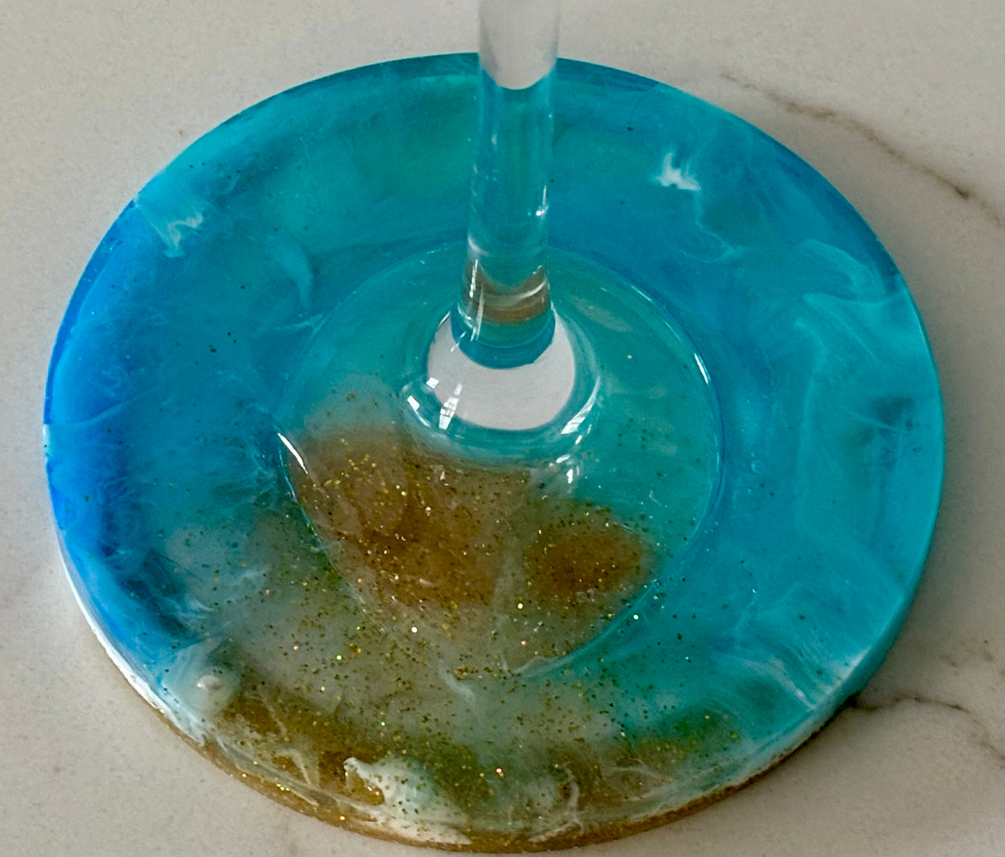 Handcrafted Resin Wine Glass Set – Coastal Edition
